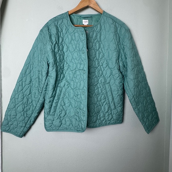 J. Crew Lightweight Quilted Heart Jacket in Adventurine size S - Picture 3 of 11